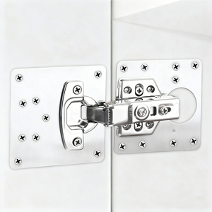 Charnière de remplacement pour porte d'armoire de <span class=keywords><strong>cuisine</strong></span>, plaque de fixation pour réparation, charnière de remplacement en acier inoxydable pour armoire - Product Image 1