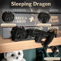 Figurine Dragon Endormi en Resine Decoration Bibliotheque Bureau Maison Fantaisie Occidentale Statue Dragon Creative Ornement