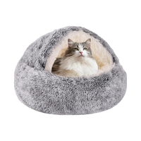 Long doux écologique tapis pour animaux de compagnie rond chat et chien lit maison chenil chaud panier coussin pour chats solide motif canapé