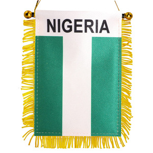 Venta Directa de Fábrica, Bandera Nacional Africana Rectangular de Poliéster Satinado, Pequeña, de Doble Cara, con Borlas y Ventosa para Coche - Product Image 5