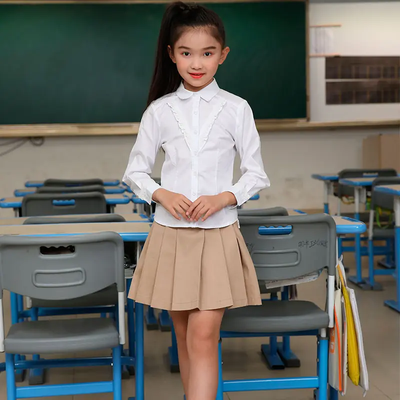 6 Pack Niñas Escuela Blusa Mangas Cortas uniforme Fácil Planchado Blanco Edad 10-11