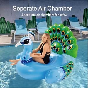 Flotador Gigante de PVC con Forma de Pavo Real, 66 x 62 x 48 Pulgadas, Flotador Inflable para Montar para Adultos - CREA OLAS - Product Image 6