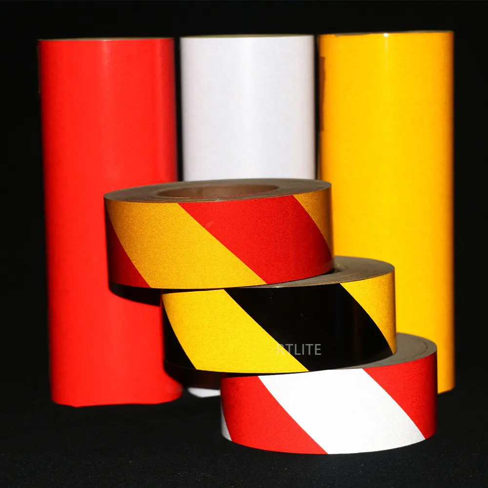 Werbung Grade Double Color Gelb/Schwarz Weiß/Rot Reflektieren des Klebeband Super Adhesive Reflective Sticker für die Verkehrs sicherheit