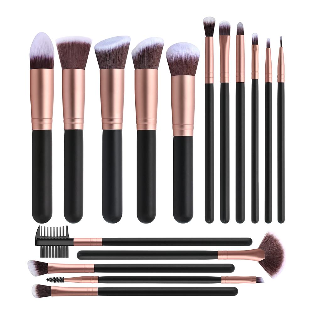 BUEART BESTOPE 16 PCs Makeup Brush Set Synthetic Foundation Face Powder Blush Concealer Eye Shadow custom logo makeup brush set