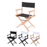 Chaise de maquillage de réalisateur en bois blanc pliable et de luxe pour adultes, très résistante, avec logo personnalisé VIP