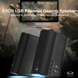 Premium 2.0 USB alimentato da altoparlanti per PC con illuminazione a LED salvaspazio suono Stereo e Base antiscivolo per Gaming e musica - Product Image 3