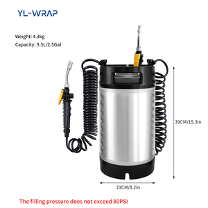 Buena calidad 9.5L PPF Keg Portable window Tint Keg PPF rociador a presión Tint Keg Tanque de agua para limpieza de vehículos - Product Image 3