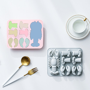 Moldes de Silicona Antiadherentes con Diseño de Langosta, Reutilizables, de Grado Alimenticio, Lindos Moldes Magnéticos de Silicona para Chocolate, Dulces y Hielo - Product Image 2