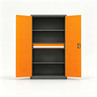 Armoire de rangement murale en métal robuste personnalisable pour garage, avec panneau perforé, 1 tiroir verrouillable, casier à outils, OEM ODM, capacité de charge 1000 kg