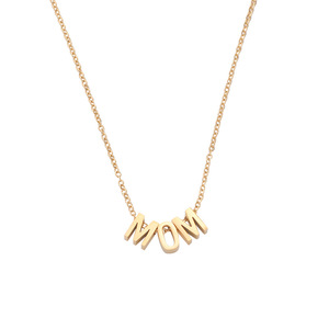 Collana con Lettera 'Mom' Placcata in Oro 18k, Gioiello d'Amore per Madre, Regalo di Moda per Donne, Moglie, Mamma, Compleanno, Festa della Mamma - Product Image 5