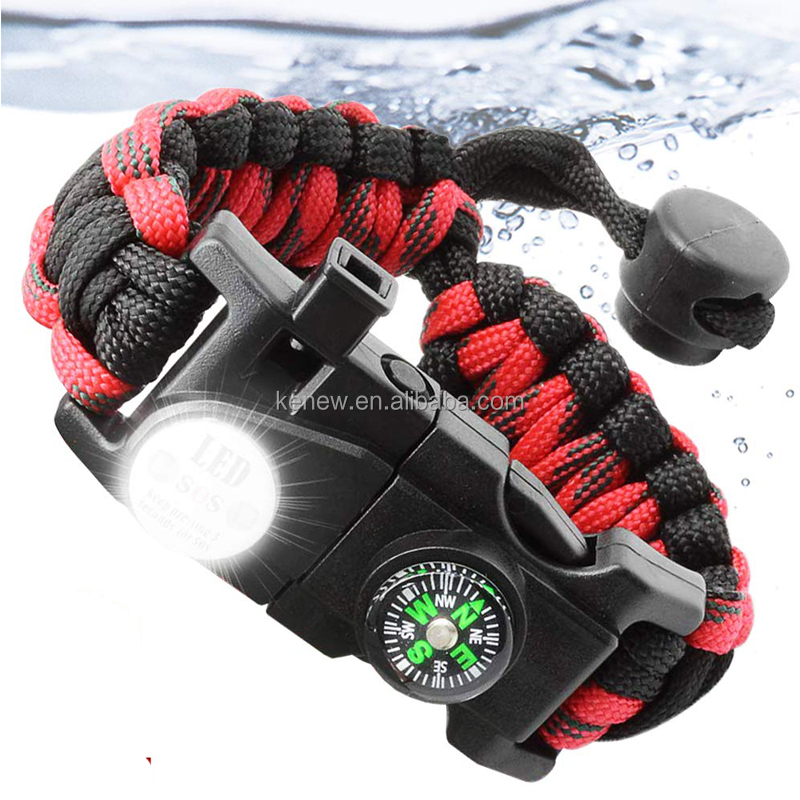 Alomejor Duurzame paracord-armband en survivaluitrusting met essentiële gereedschappen voor wandelen, kamperen, reizen, outdooractiviteiten en dagelijkse noodgevallen