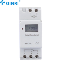 Din Rail AC 110V 220V pantalla LCD en tiempo real a Hora Minuto interruptor de temporizador digital programable con 28 ajustes de encendido/apagado