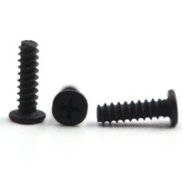 Vis autotaraudeuse en acier au carbone trempé, phosphatée noire, à tête cylindrique ST2x7mm, à empreinte cruciforme, filetage B, résistante à l'usure