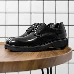 Nouvelles Chaussures Habillées Décontractées pour Hommes en Cuir Véritable Laqué Brillant Lefu – Chaussures en Cuir Formelles - Product Image 1