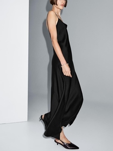 Wholesale Custom Summer Daily Women Elegant Satin <strong>Dress</strong> Sleeveless Solid Slip Backless <strong>Maxi</strong> <strong>Dress</strong> - Product Image 3