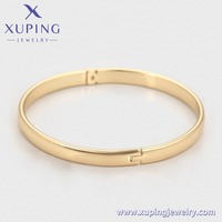 X000968605 XUPING Bracelet jonc minimaliste pour femme, en alliage de cuivre écologique plaqué or 14K, lisse et articulé, pour usage quotidien