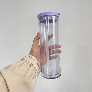 Suitable for Vinyl 20oz Glow in Dark <b>Double</b> <b>Wall</b> Snow Globe Curve Cups Reusable Cup With Straw - Product Image 2