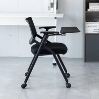 Chaise de formation pliable avec cadre en métal électro-plaqué, avec tablette d'écriture pour le bureau d'étude