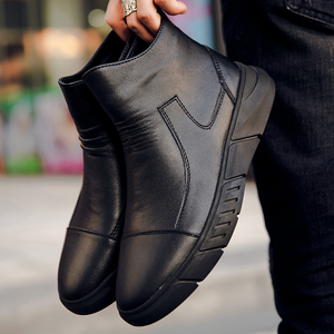 Botas de cuero genuino para hombre, zapatos con cremallera superior, informales, cómodos, impermeables, para caminar y conducir, nuevo estilo - Product Image 6