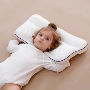 Almohada calmante súper suave de alta calidad para niños pequeños de 1 a 12 años, almohada para el cuello de forma cuadrada para bebés, almohadas de manguera TPE para niños