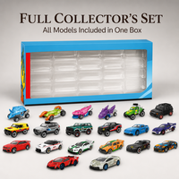 Ensemble de voitures en alliage moulé sous pression 1:64, collection de 20 véhicules assortis avec boîte de présentation, jouet cadeau en gros