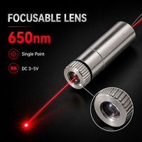 ZhonNa 650nm 5mW Red Laser Module Single Point Focusable Glass Lens DC 3V-5V Industrial Testing Analysis Instrument Parts Custom