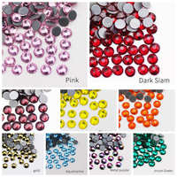 Strass en vrac Selina Crystal à dos plat, taillés à la machine, scintillants, thermocollants, écologiques, 12 facettes, pour accessoires vestimentaires et chaussures DIY