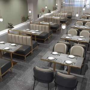 Venta caliente modelo Hotel comedor café sillas y mesas de mármol restaurante cabina asientos muebles - Product Image 1