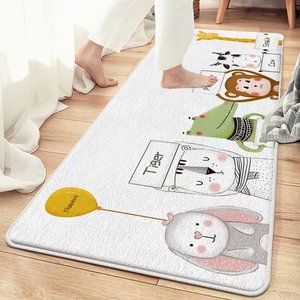 Alfombra peluda de algodón con estampado de estilo de lujo ligero INS, alfombra para suelo de puerta de cocina, alfombra nórdica esponjosa, alfombrillas para Baño - Product Image 4