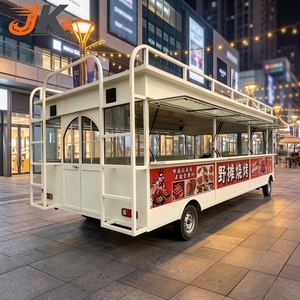Camion de restauration mobile de 20 pieds de style bus rétro, avec impressions de logo personnalisées, <span class=keywords><strong>remorque</strong></span> à glaces, chariot à hamburgers et cuisine complète - Product Image 1