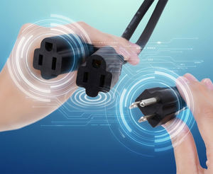 KESHI 1米黑色三插头二插座IP11 10-15A铜芯电源分线延长线PVC橡胶护套NEMA家用电器 - Product Image 5