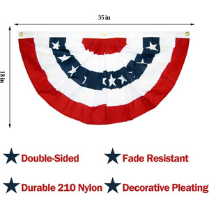 Nuevas Decoraciones para el Día de la Independencia Americana, Bandera de Poliéster Impermeable Plegable en Forma de Media Luna, Adorno para Patio Exterior con Borde Festoneado - Product Image 4