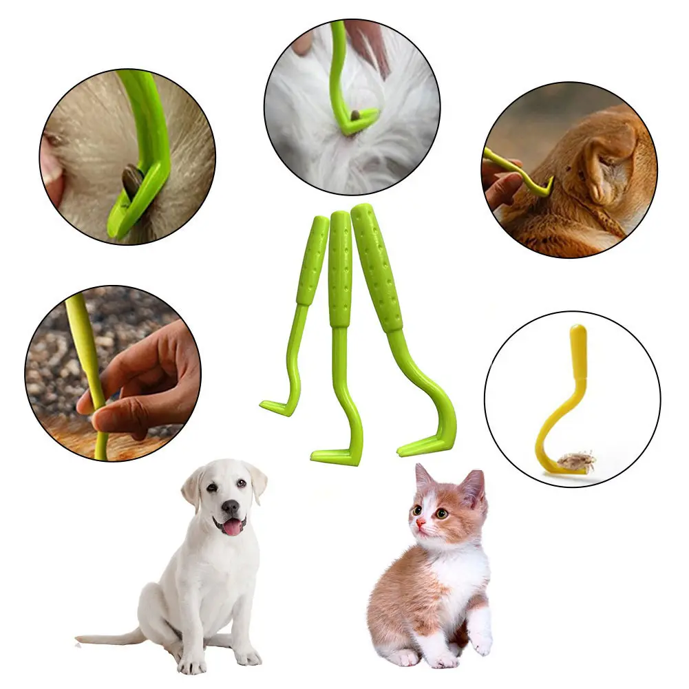 Cats Dogs Cleaning Dual Teeth Tick Twister Pets Flea Clip Mites Twist Hook Remover Hook Pets Tick Removal Tool