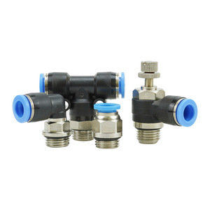 Pneumatic <b>Quick</b> <b>Connector</b> Pc8 G02 Pl6 G01 Slg Threaded Black Plastic Air Hose Coupling For Pneumatic Systems - Product Image 1