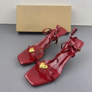 Sandales tendance d'été pour femme, mules ouvertes, nouveaux styles, talons rouges pour femme - Product Image 4