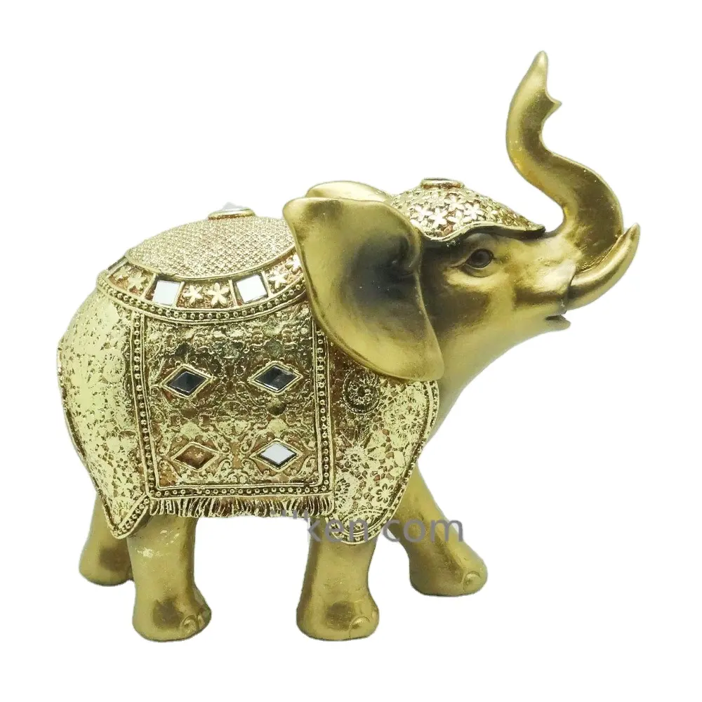 Gold Animal Resin Elephant Statue Wholesale Resin Decorative Statue