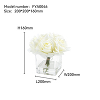 Arrangement de fleurs artificielles OEM, fleurs en soie et fleurs artificielles avec vase en verre pour centre de table de mariage