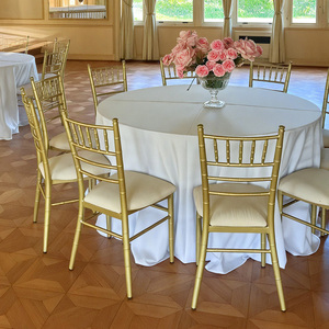 Silla Chiavari de Lujo Blanca Apilable de Bambú y Plástico Duradero para Bodas, Hoteles, Comedores, Fiestas y Eventos al Aire Libre - Product Image 1