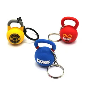 3D Mini Barbell Kettlebell Model PVC Branded Key Rings New Style Designer Baby Tiger Keychain PVC Key Ring Machine Made Products