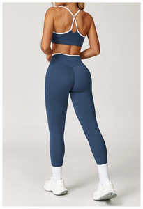 Transpirable Yoga Bra Leggings Logo Set Mujeres Colorido Venta al por mayor Fitness <span class=keywords><strong>Gym</strong></span> Athlet Ropa deportiva para mujer - Product Image 2