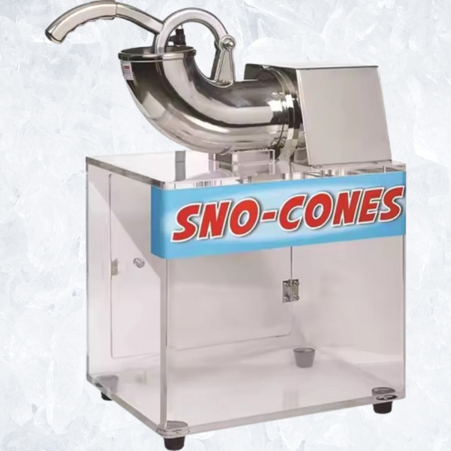 Professional Manufacturer Acrylic Box Commercial High Capacity 440LBS/H Shaved Ice Snow Cone Machine