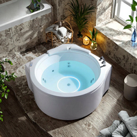Bañera de Hidromasaje Acrílica Moderna de Lujo, Independiente, con Bluetooth y Luces LED, para Adultos