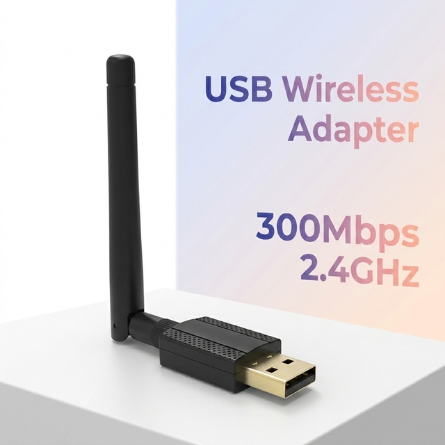 300Mbps 2.4GHz USB External Wireless Adapter 802.11AC WiFi Dongle for PC Desktop Laptop Smart TV Set Top Box in Stock