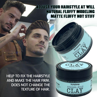 Marque privée 100ML Cire pour cheveux mats forte tenue pour hommes Superbe argile mate texturante