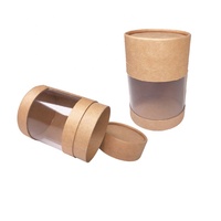 Vente en gros d'emballage Cylindre en acétate Boîte d'emballage Tube de papier avec PVC Transparent Fenêtre Thé Café Alimentaire Bougie Conteneur