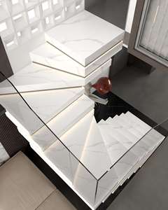 <span class=keywords><strong>Zeus</strong></span> White, dalle de pierre en porcelaine polie moderne de luxe, écologique, durable, grande dalle pour comptoir de table d'hôtel et de maison, design de modèle 3D - Product Image 6