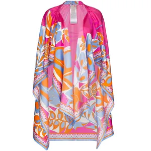 Custom your own design private label swimming skirts long dress beach kaftan silk for women