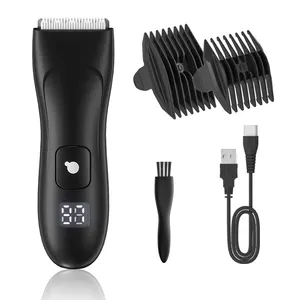 Super Powerful Motor Operated Wireless Vacuum Body Beard Hair Trimmer Pubic Grooming Trimmer Kit For Men