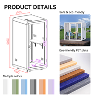 Cabine téléphonique acoustique individuelle STC 35dB+ – Installation facile, cabine insonorisée préfabriquée modulaire pour bureau, poste de travail privé, hôtel, avec LED