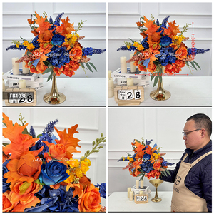 DKB Bola de Flores Artificiales de Rosas Hechas a Mano Personalizadas, Color Morado, 90 cm, Grandes, de Seda, con Tacto Natural, Centro de Mesa para Bodas - Product Image 3